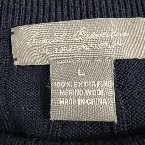 Daniel Cremieux‎ Mens Long Sleeve Navy Wool Sweater Size Large - Picture 7 of 7